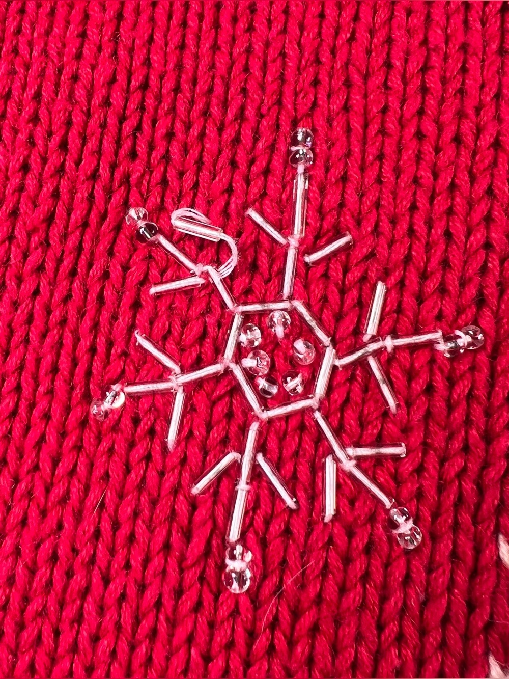 Tiara Holiday Christmas Sweater Santa Embroidered Vintage Red Pullover Large - Picture 6 of 11